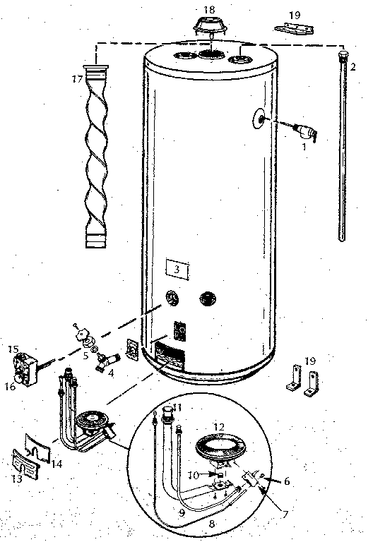 Replacement Parts Diagram and Parts List for 153333930  Kenmore Water Heater