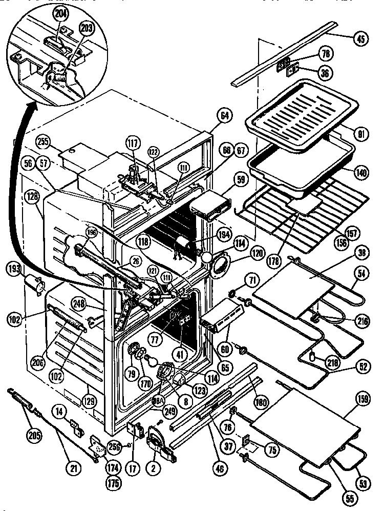 Body And Accessory Parts Diagram and Parts List for CMT20  Thermador Microwave
