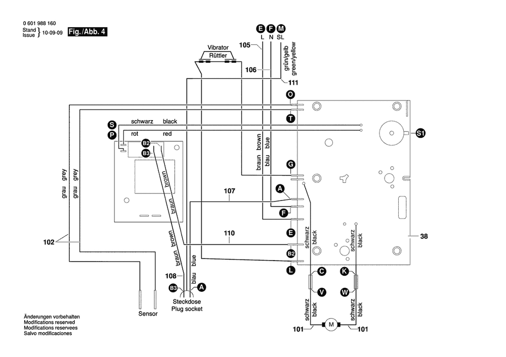 Section 4 Diagram and Parts List for 3931A-PBH 0601988161 Bosch Utility Vacuum