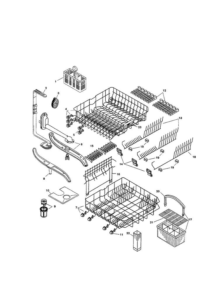 Racks Diagram and Parts List for SHU5315UC 06 Bosch Dishwasher