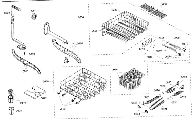 Accessories Diagram and Parts List for SHX55M05UC 46 Bosch Dishwasher