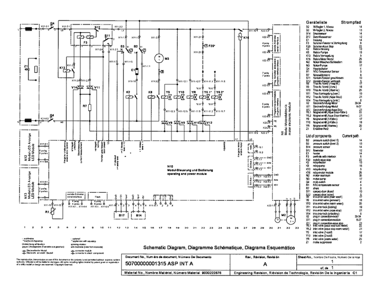 Schematic Diagram Diagram and Parts List for WFMC530SUC 07 Bosch Washer