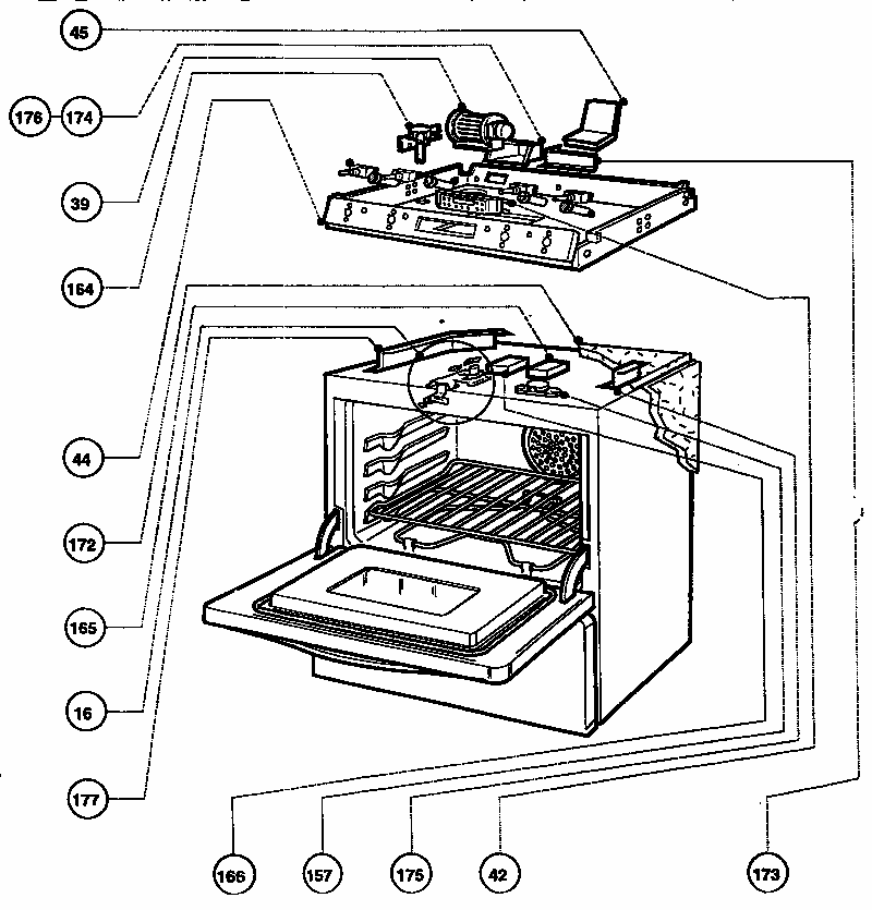 Cooling And Electrical Control Diagram and Parts List for REF30Q  Thermador Range
