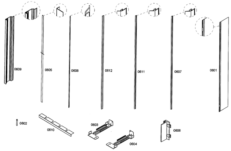 Trim Diagram and Parts List for T24IR70NSP 18 Thermador Refrigerator