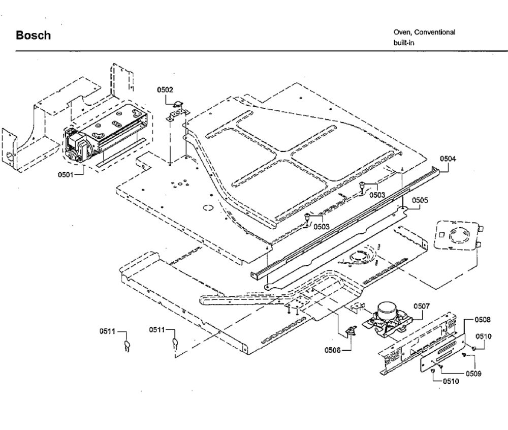 Latch Diagram and Parts List for HBLP651RUC 03 Bosch Wall Oven