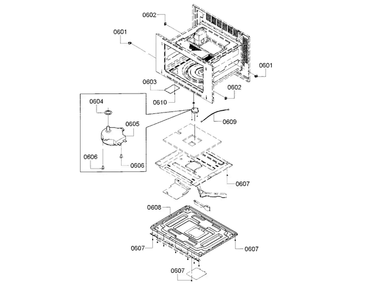 Turn Table Diagram and Parts List for HMC87151UC 01 Bosch Microwave