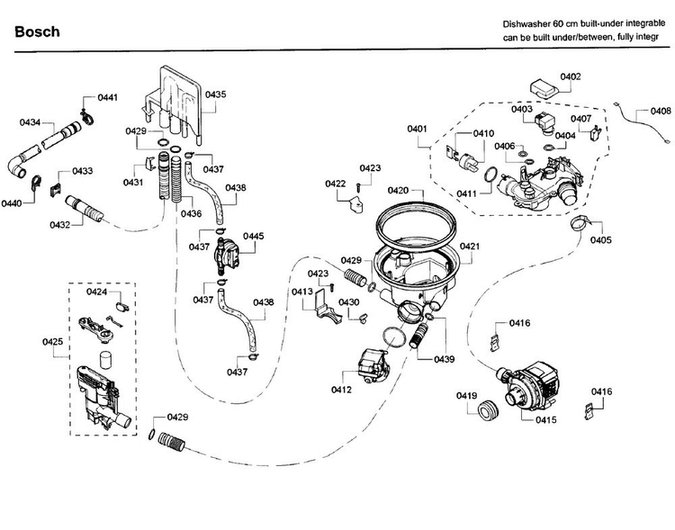 Pump Diagram and Parts List for SHV68R53UC 69 Bosch Dishwasher