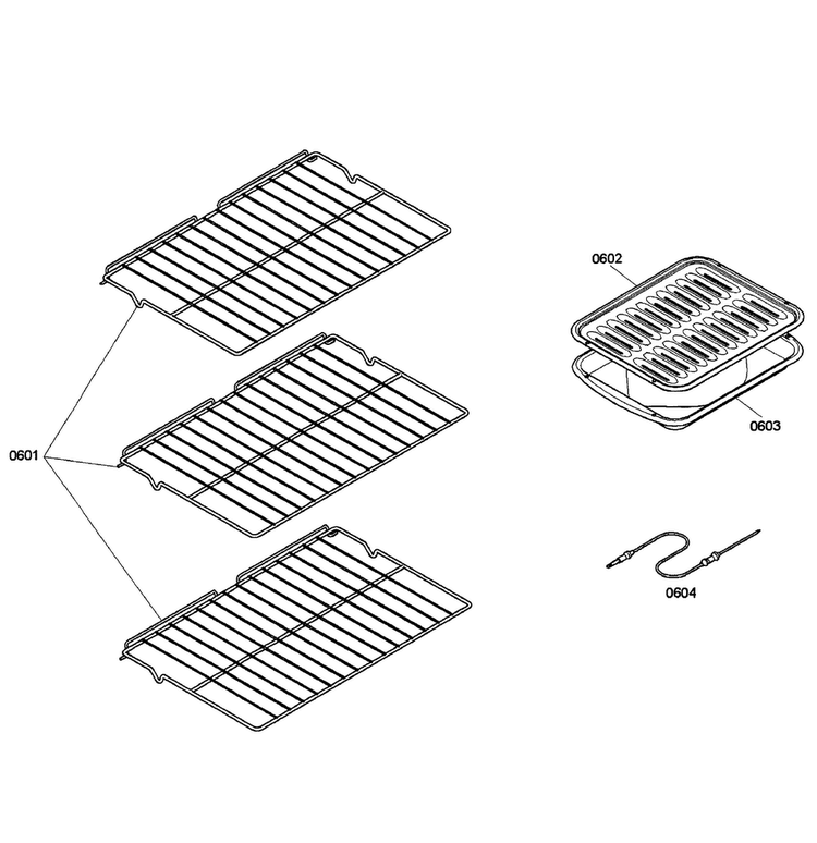 Shelfs Diagram and Parts List for HBL5450UC 01 Bosch Wall Oven