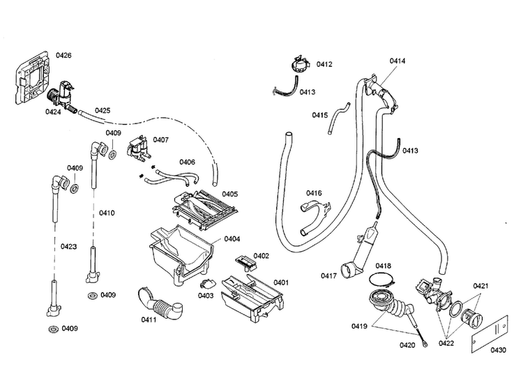 Hose & Valve Assy Diagram and Parts List for WAS20160UC 33 Bosch Washer