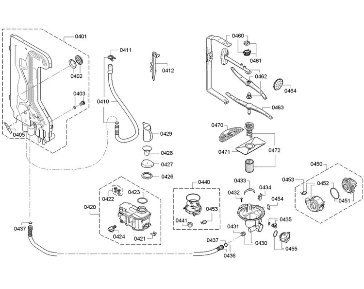 Pump Diagram and Parts List for SGX68U55UC 98 Bosch Dishwasher