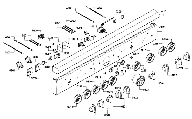 Control Panel Diagram and Parts List for PRD486EDPG 01 Thermador Range
