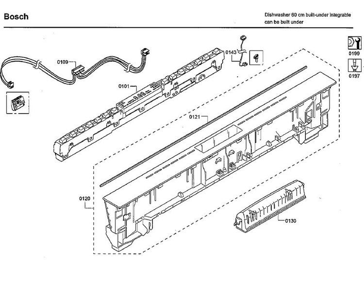 Control Panel Diagram and Parts List for SHP68TL5UC 09 Bosch Dishwasher