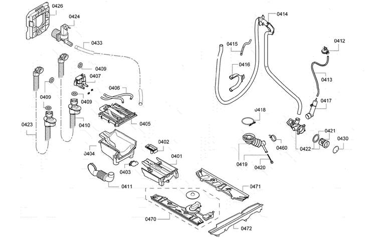 Hose & Valve Assy Diagram and Parts List for WAP24202UC 11 Bosch Washer