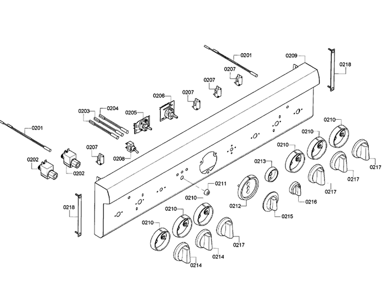 Control Panel Diagram and Parts List for PRD366GHC 09 Thermador Range