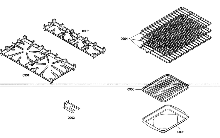 Accessory Diagram and Parts List for PRD304EG 02 Thermador Range