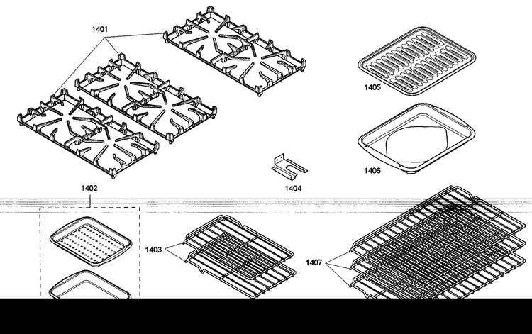 Accessory Diagram and Parts List for PRG486EDG02  Thermador Range