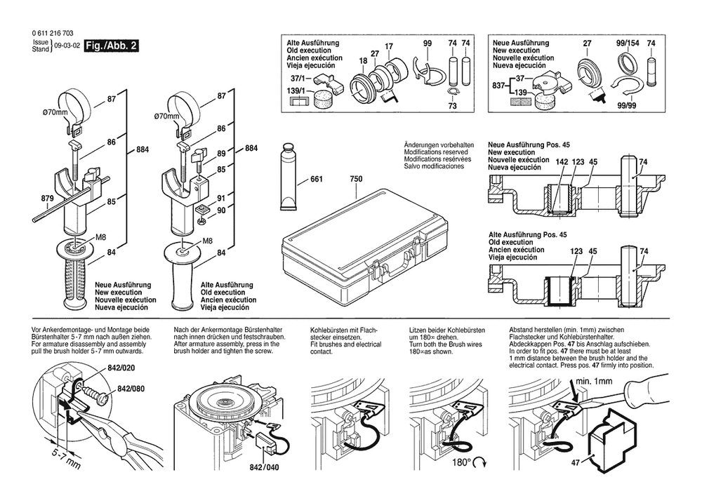 Section 2 Diagram and Parts List for 0611216734  Bosch Hammer Drill