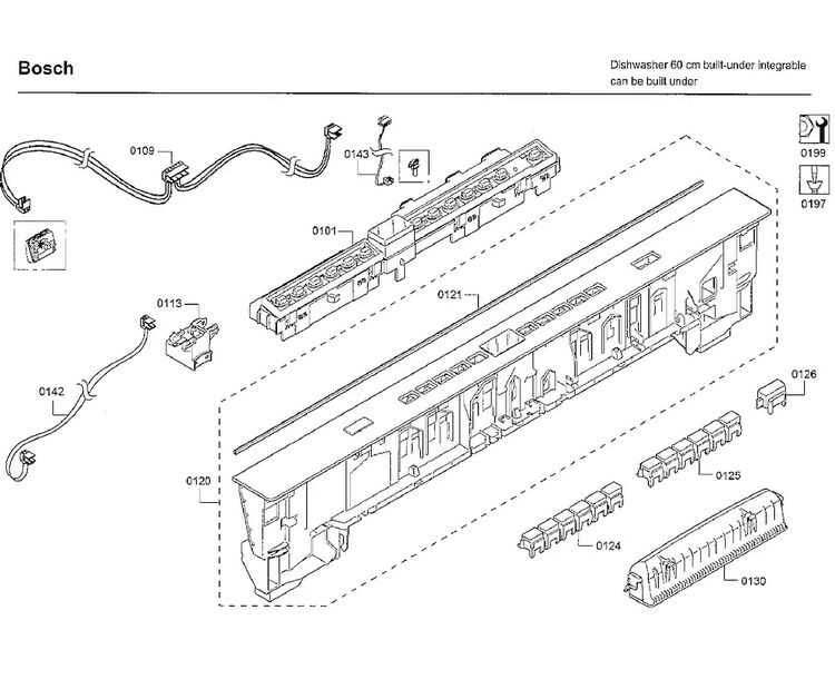Control Panel Diagram and Parts List for SHP65T52UC 09 Bosch Dishwasher