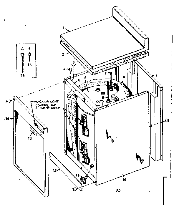 Replacement Parts Diagram and Parts List for 15331246  Kenmore Water Heater