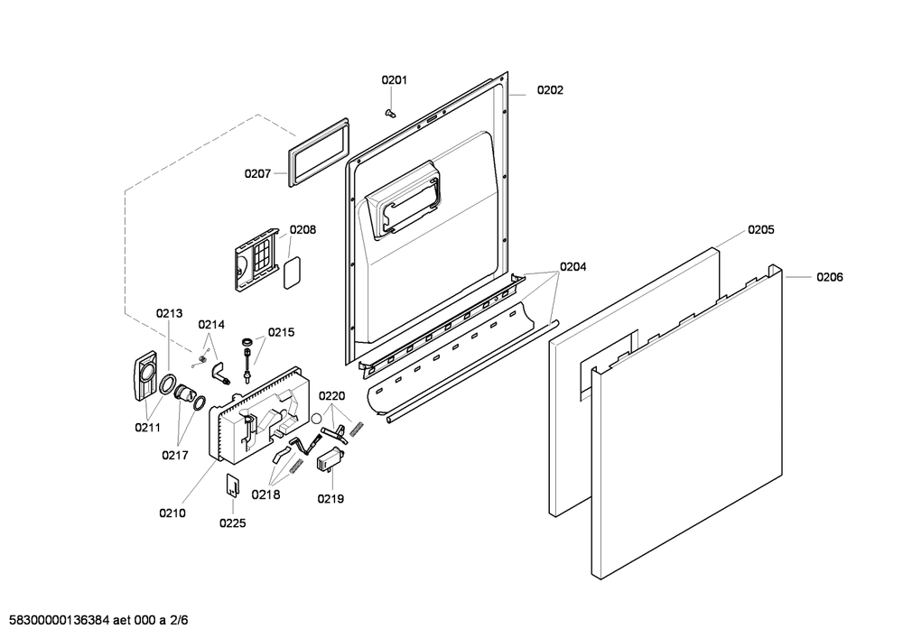 Diagram 2 Diagram and Parts List for SHU3305UC-14  Bosch Dishwasher