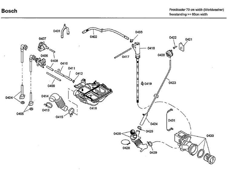 Pump Diagram and Parts List for WFMC3301UC 04 Bosch Washer