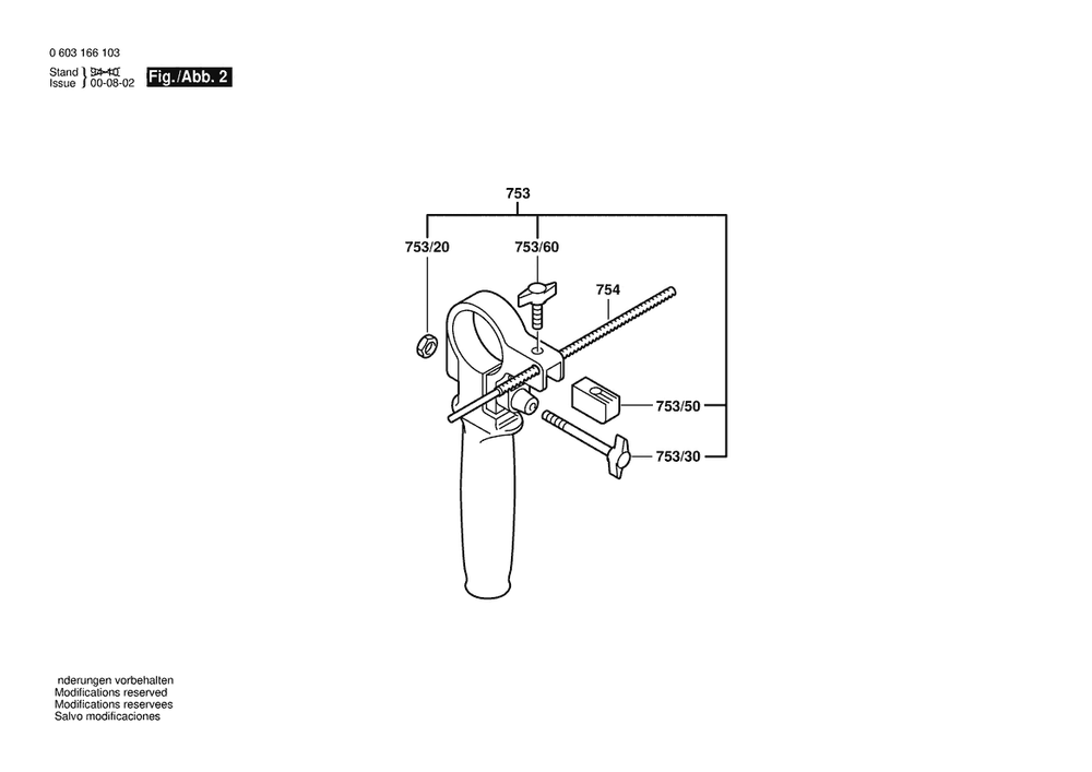 Section 2 Diagram and Parts List for CSB100-2RET 0603166132 Bosch Hammer Drill