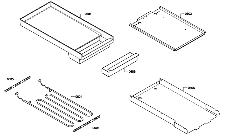 Griddle Assy Diagram and Parts List for PRG486EDPG 01 Thermador Range