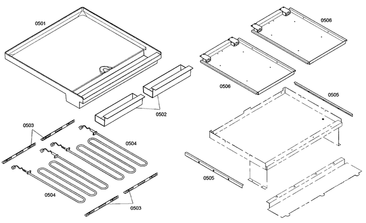 Griddle Diagram and Parts List for PD484GED01  Thermador Range