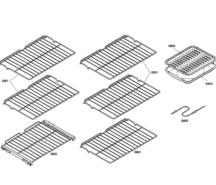 Shelfs Diagram and Parts List for HBL8650UC 07 Bosch Wall Oven