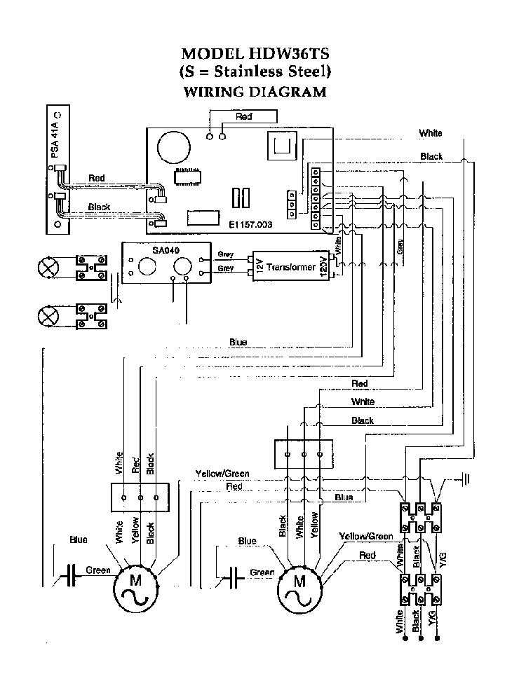 Wiring Diagram Diagram and Parts List for HDW  Thermador Range Hood