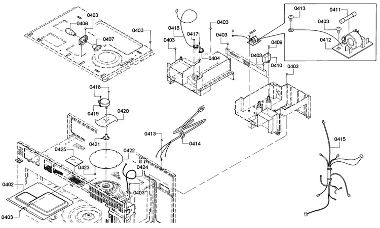 Wiring Diagram and Parts List for HMV8052U 01 Bosch Microwave