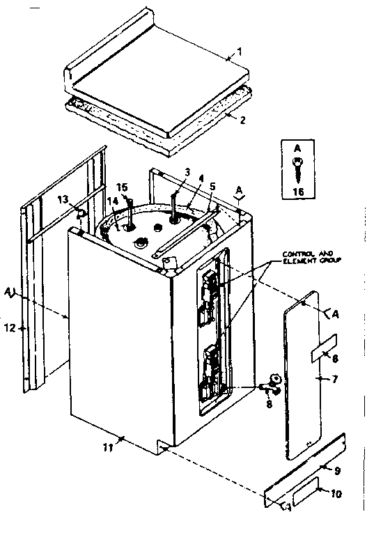 Non-functional Replacement Parts Diagram and Parts List for 15331420  Kenmore Water Heater