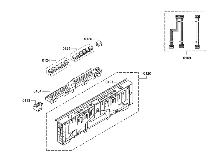 Control Panel Diagram and Parts List for SPV68U53UC 23 Bosch Dishwasher