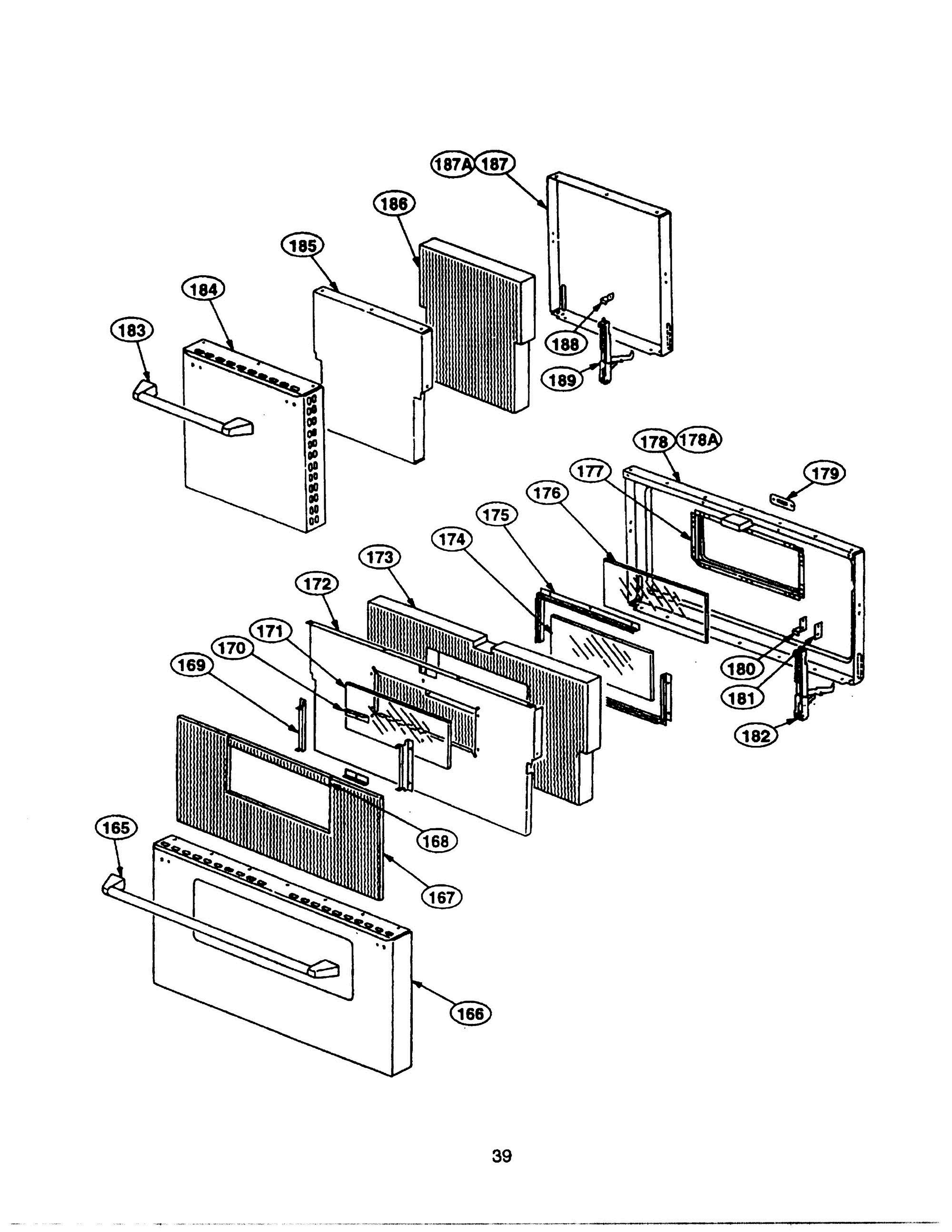 38 - DOOR Diagram and Parts List for PRDS484GD  Bosch Range