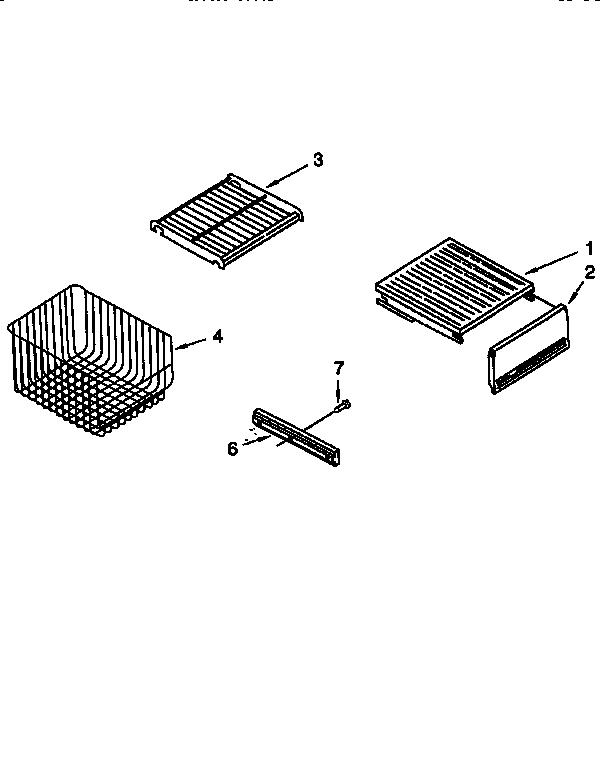 Freezer Shelf Diagram and Parts List for TSS36QBW00  Thermador Refrigerator