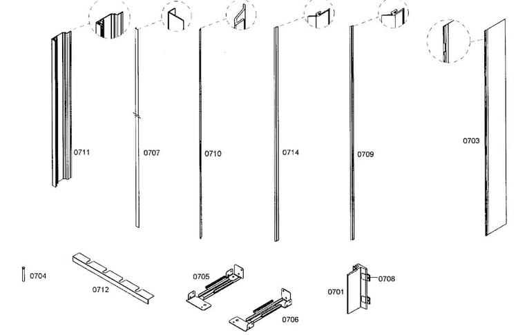Molding Diagram and Parts List for B36IB70NSP 12 Bosch Refrigerator