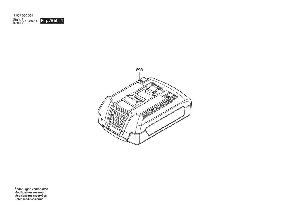 Section 1 Diagram and Parts List for 2607336939  Bosch Charger