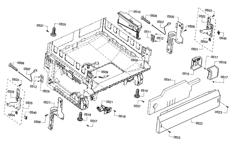 Base Assy Diagram and Parts List for SHX3AR75UC 19 Bosch Dishwasher