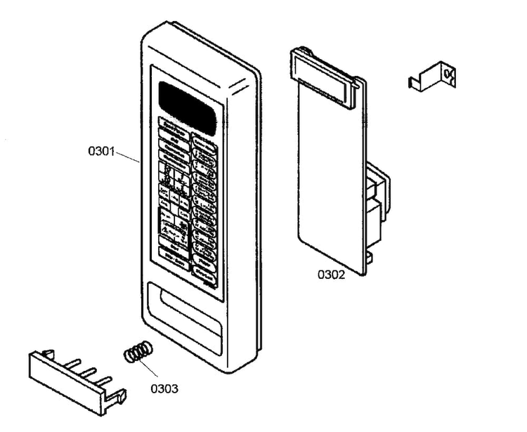 Keypad Diagram and Parts List for MCES01  Thermador Microwave