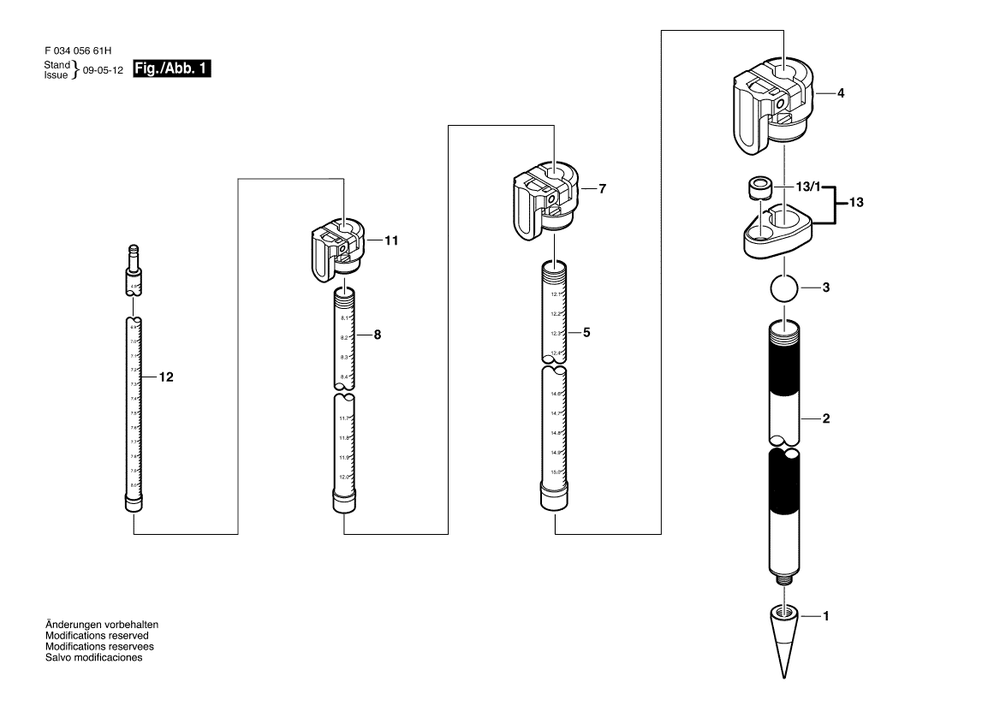 Diagram Diagram and Parts List for 4515TML F 034 056 61H Bosch Tool Stand & Cart