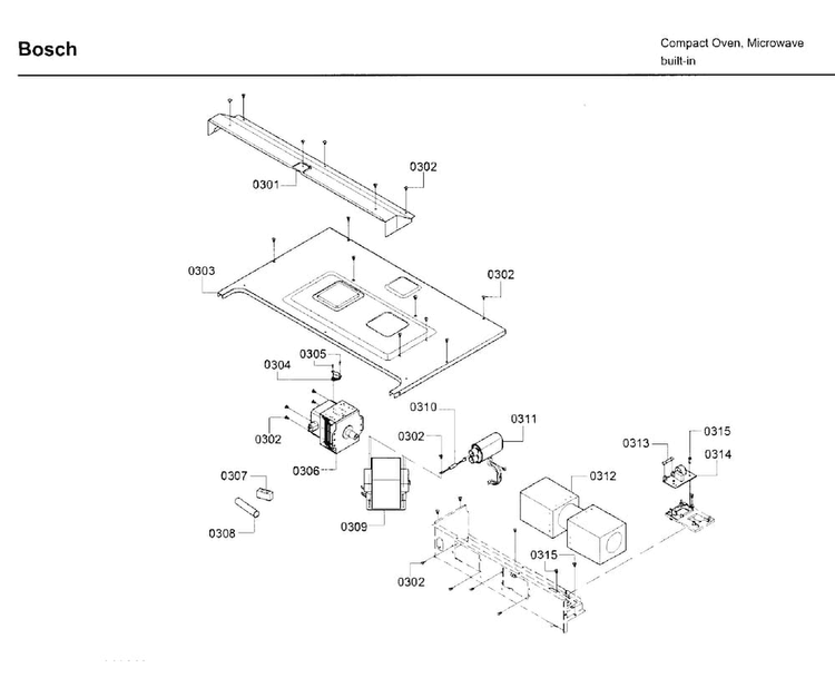 Pcb Asy Diagram and Parts List for HMB50152UC 01 Bosch Microwave