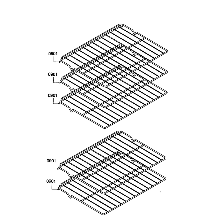 Shelfs Diagram and Parts List for HBN3550UC 09 Bosch Wall Oven
