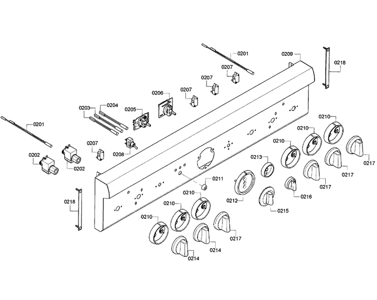 Control Panel Diagram and Parts List for PRD366GHC 08 Thermador Range