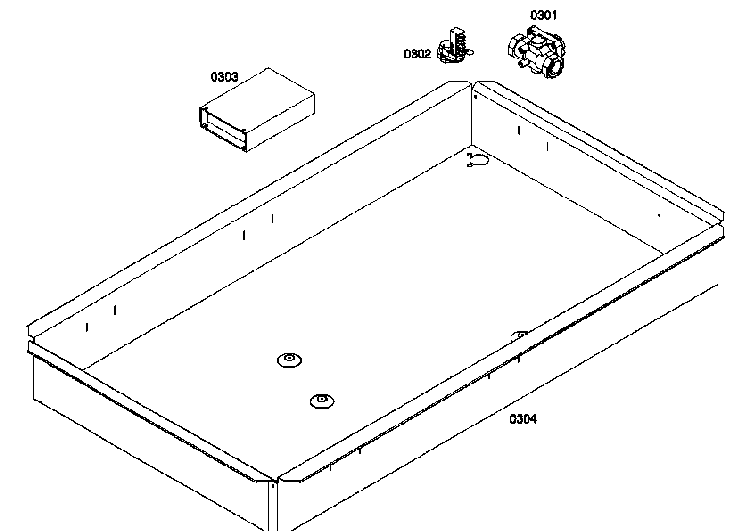 Cabinet Parts Diagram and Parts List for NGP946UC 01 Bosch Cooktop