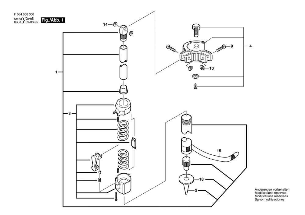 Diagram Diagram and Parts List for 4260TL F 034 056 306 Bosch Tool Stand & Cart