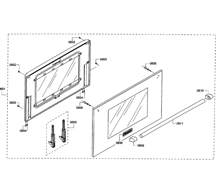 Door Assy Diagram and Parts List for PRD366GHU 13 Thermador Range