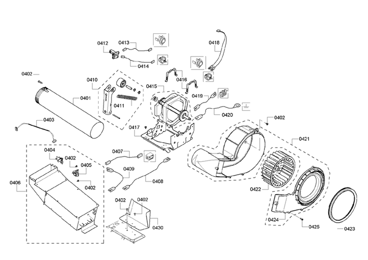 Heater Assy Diagram and Parts List for WTVC833PUS 11 Bosch Dryer