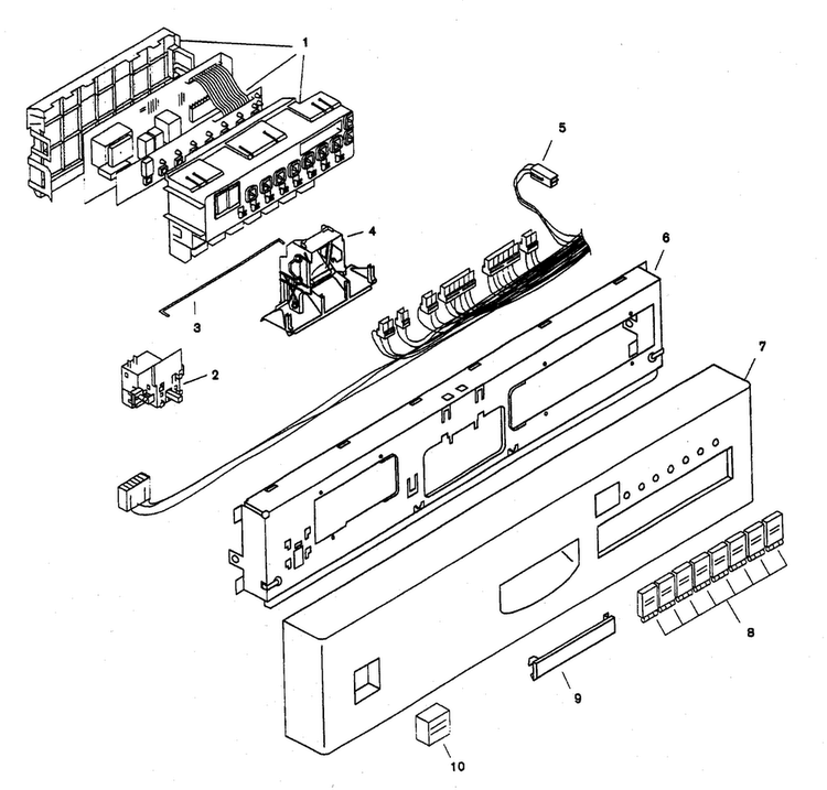 Fascia Panel Diagram and Parts List for SHU6806UC 11 Bosch Dishwasher