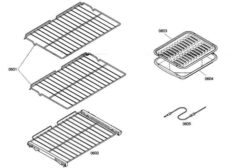 Shelf Assy Diagram and Parts List for ME301EB01  Thermador Wall Oven