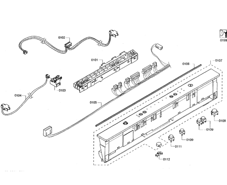 Control Panel Diagram and Parts List for SHX3AR76UC 06 Bosch Dishwasher